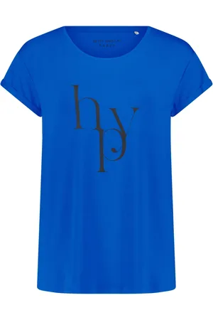 Betty Barclay Top, Dame, Blå, S, Bambus, Rynket rund hals skjorte