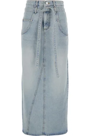 Low Classic Nederdel, Dame, Blå, M, Denim, Højtaljet Denim Nederdel