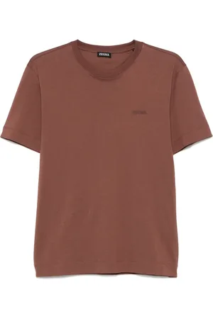 Ermenegildo Zegna Top, Herre, Brun, 2XL, Bomuld, Bomuld T-shirt Made in Italy