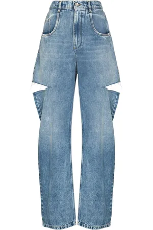 Maison Margiela Jeans, Dame, Blå, XS, Uld, Blå Jeans Stilfulde Denim Bukser