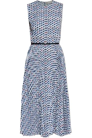Tory Burch Kjole, Dame, Blå, XS, Polyester, Kjole med plisseret kant