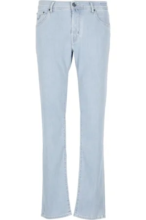 Jacob Cohen Jeans, Herre, Blå, W32, Bomuld, Lysblå bomuldsjeans med bæltestropper