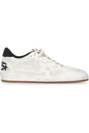 Golden Goose Sko, Herre, Hvid, 41 EU, Læder, Hvide Lædersneakers med Stjernedetalje