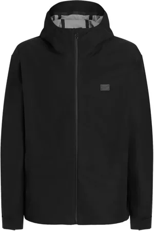 Dolce & Gabbana Jakke, Herre, Sort, L, Uld, Sort lynlås hættefrakke
