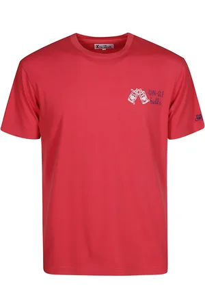 MC2 SAINT BARTH Top, Herre, Rød, S, Bomuld, Logo Bomuld T-shirt med korte ærmer