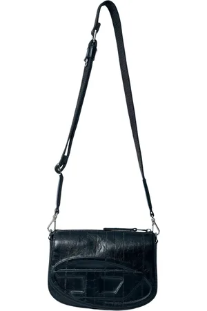 Diesel Taske, Herre, Sort, ONE SIZE, Uld, Kamera Crossbody Taske med Logo Plaque