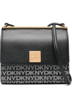 DKNY Taske, Dame, Sort, ONE SIZE, Læder, Afslappet Sort Læder Crossbody Taske