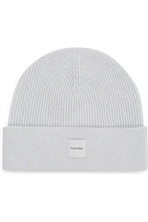 Calvin Klein Tilbehør, Dame, Grå, ONE SIZE, Cashmere, Luksuriøs Blød Cashmere Slip-On Kasket