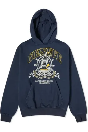 Rhude Sweathshirts & Hoodies, Herre, Blå, M, Bomuld, Catamaran Hættetrøje `Vintage Black`