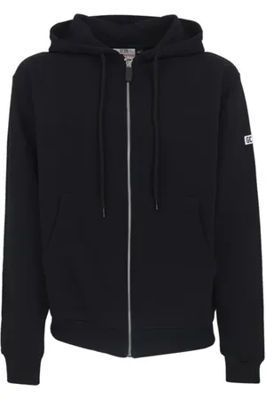 GCDS Sweathshirts & Hoodies, Herre, Sort, S, Bomuld, Sort Bomuldshættetrøje med Logodetalje