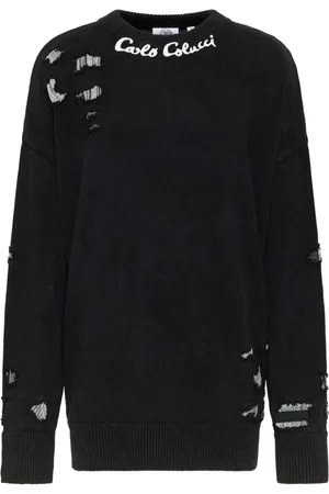 Carlo Colucci Strik, Herre, Sort, XL, Elegant Strik Pullover