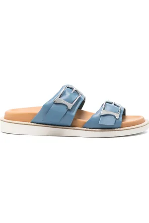 santoni Sko, Dame, Blå, 37 1/2 EU, Læder, Åbne flade sandaler