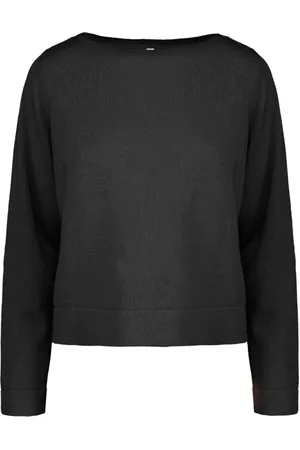 Bomboogie Strik, Dame, Sort, S, Bomuld, Bådhals linned og bomuld top