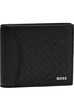 HUGO BOSS Tilbehør, Herre, Sort, ONE SIZE, Uld, Monogrammønstret Pung med Møntlomme