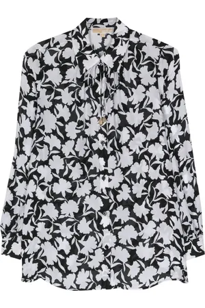 Michael Kors Bluser & Skjorter, Dame, Sort, M, Sort Fleur Casual Bluse