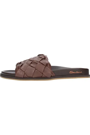 santoni Sko, Herre, Brun, 41 EU, Læder, Sliders