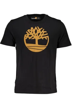 Timberland Top, Herre, Sort, L, Bomuld, Sort T-shirt med logo print