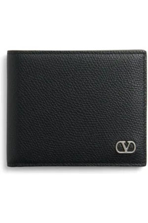 VALENTINO GARAVANI Tilbehør, Herre, Sort, ONE SIZE, Læder, Sort Pebble Læder Bi-Fold Pung
