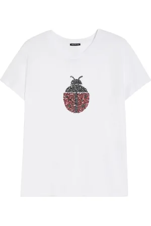 pennyblack Top, Dame, Hvid, L, Bomuld, Hvid Bomulds T-shirt med Rhinsten