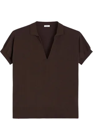 Aspesi Top, Dame, Brun, S, Bomuld, Bomuld V-hals Polo Skjorte