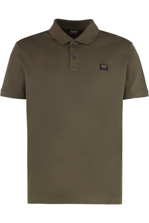 Paul & Shark Top, Herre, Grøn, 4XL, Bomuld, Bomuld Polo Skjorte med Ribkanter