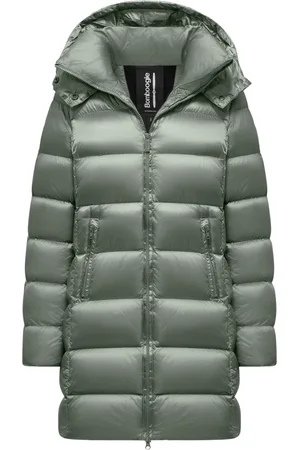 Bomboogie Jakke, Dame, Grå, XL, Nylon, Lys Nylon Dunjakke med Aftagelig Hætte