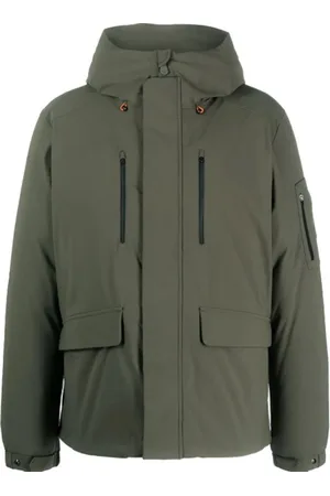 save the duck Jakke, Herre, Grøn, 3XL, Uld, Grøn Vatteret Jakke med Hætte