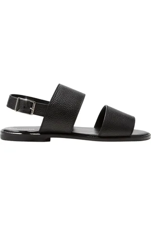 Manolo Blahnik Sko, Herre, Sort, 41 1/2 EU, Læder, Sort læder sandaler Bulgobis