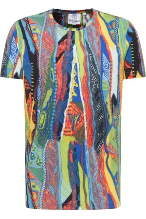 Carlo Colucci Top, Herre, Flerfarvet, M, Strikprint Egon T-shirt