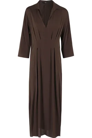 SEVENTY BY SERGIO TEGON Kjole, Dame, Brun, S, Silkeblandet Crepe Kjole