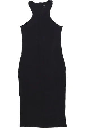 Nike Kjole, Dame, Sort, S, Bomuld, Rib Midi Kjole Sort