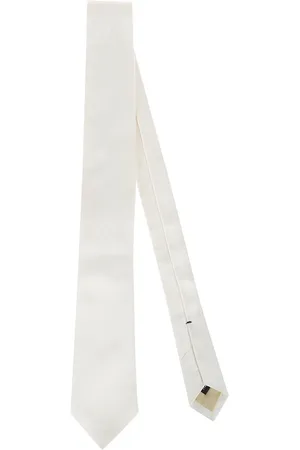 Errico Formicola Tilbehør, Herre, Hvid, ONE SIZE, Håndsyet Slips