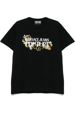 VERSACE Top, Herre, Sort, L, Sort Crew Neck Kortærmet T-shirt