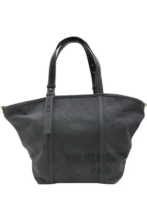 Golden Goose Taske, Dame, Grå, ONE SIZE, Uld, Antracit Logo Taske med Justerbar Strop