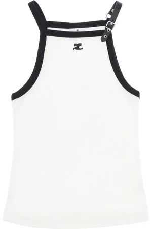 Courrèges Top, Dame, Hvid, M, Bomuld, Ærmeløse top
