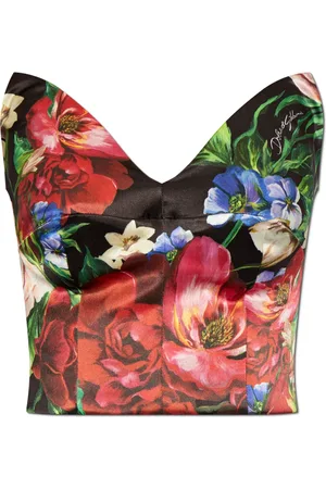 Dolce & Gabbana Top, Dame, Flerfarvet, 2XS, Satin, Corsage med blomstermønster