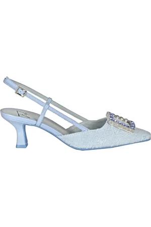 ROBERTO FESTA Sko, Dame, Blå, 41 EU, Tweed, Tweed Slingback Pumps
