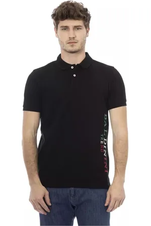 BALDININI Top, Herre, Sort, 4XL, Bomuld, Broderet Polo Shirt