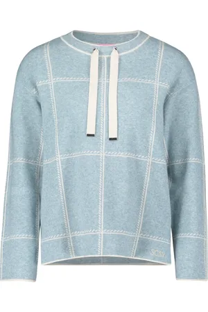 Betty Barclay Strik, Dame, Grøn, 2XL, Uld, Ternet Strik Trøje Cool og Afslappet
