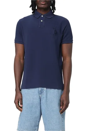 Ralph Lauren Top, Herre, Blå, XL, Slim-Fit Piqué Polo Strik