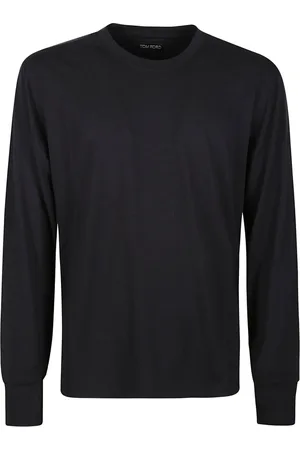 Tom Ford Top, Herre, Sort, XL, Uld, Sort langærmet t-shirt Lb999
