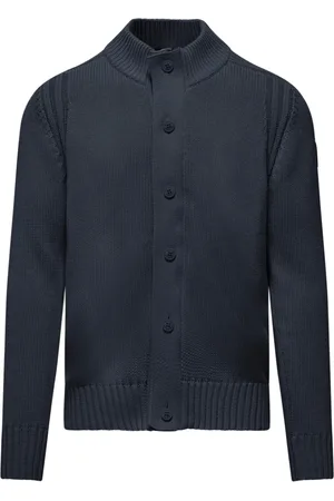 Bomboogie Strik, Herre, Blå, S, Bomuld, Højhalset Cardigan