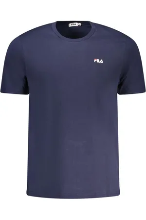 Fila Top, Herre, Blå, M, Bomuld, Bomuld Crew Neck Logo Print T-Shirt