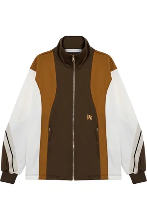 Palm Angels Sweathshirts & Hoodies, Dame, Brun, XS, Zip Cardigan Sweater