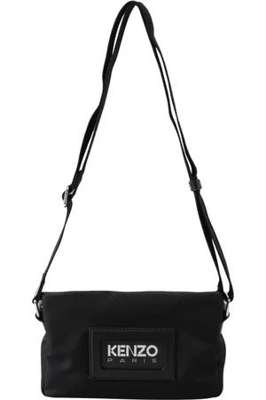 Kenzo Taske, Dame, Sort, ONE SIZE, Uld, Minimalistisk Crossbody Taske med Præget Logo