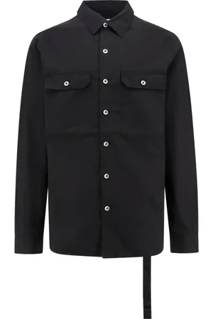 Rick Owens Jakke, Herre, Sort, M, Bomuld, Skjorte med spids krave