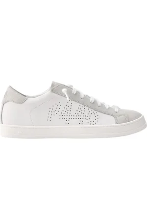 P448 Sko, Herre, Hvid, 42 EU, Hvide Sneakers med Beige Detaljer