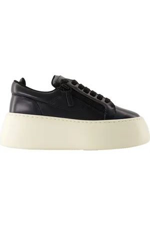 Giuseppe Zanotti Sko, Dame, Sort, 38 EU, Læder, Sort læder Maxi Sneakers