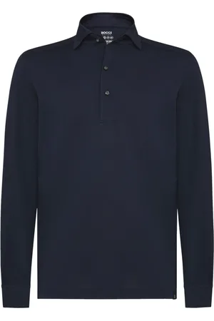 Boggi Milano Top, Herre, Blå, L, Bomuld, Japansk Jersey Polo Shirt