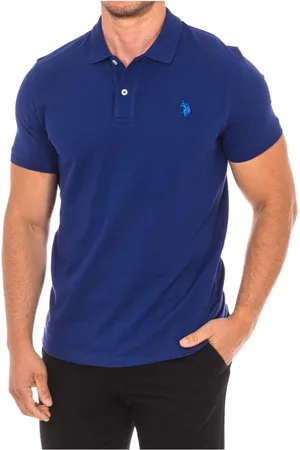 U.S. Polo Assn. Top, Herre, Blå, M, Bomuld, Kortærmet Polo Skjorte